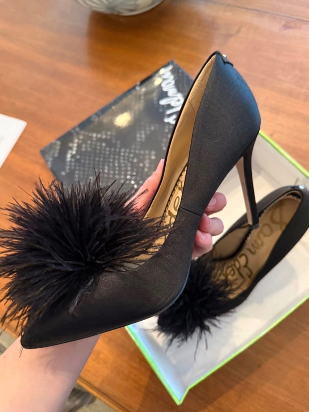 Sam Edelman feather pump heel
